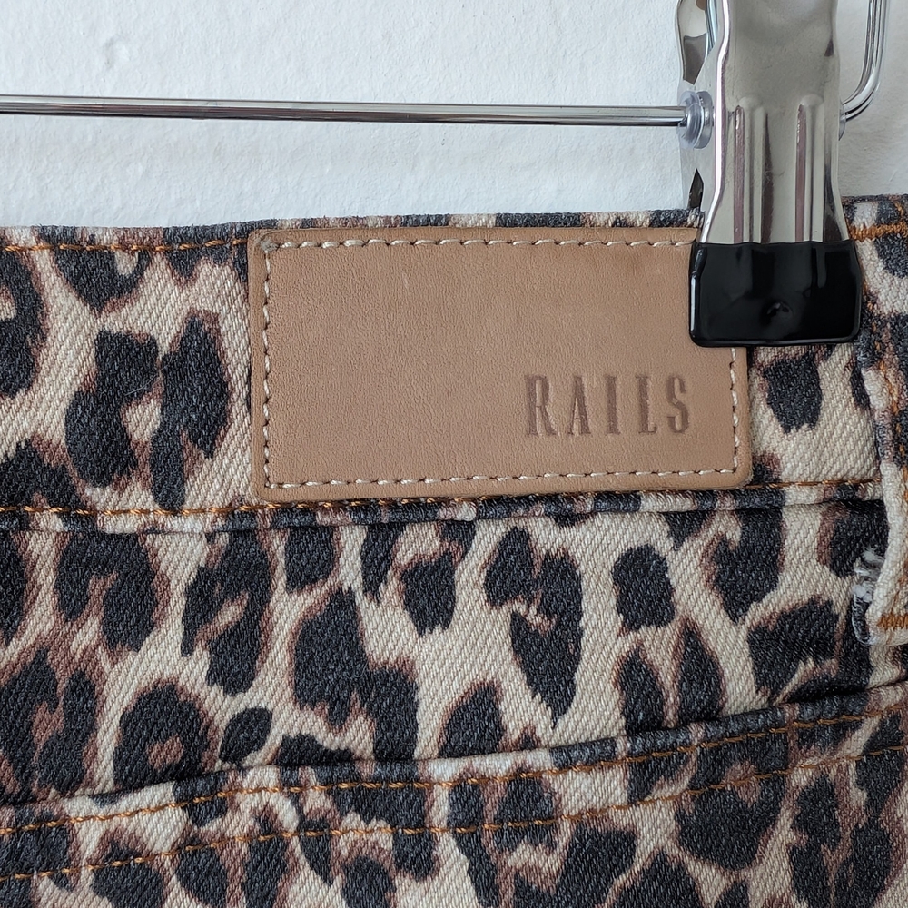 Rails Leopard-Print Denim Mini Skirt Size 28 ๐ - Picture 3 of 9